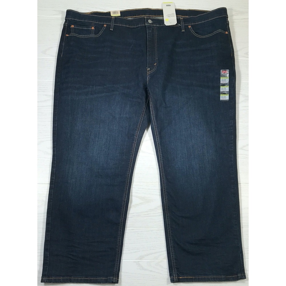 Big Size Levi's 541 Jeans Men 52x29 Dark Blue Stretch Athletic Taper Comfort New
